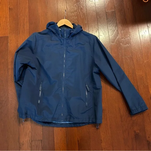 Lands End women’s Rain Jacket wind breaker large navy - Picture 3 of 11